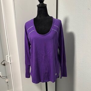BKE Purple Scoop-Neck Long Sleeve Top